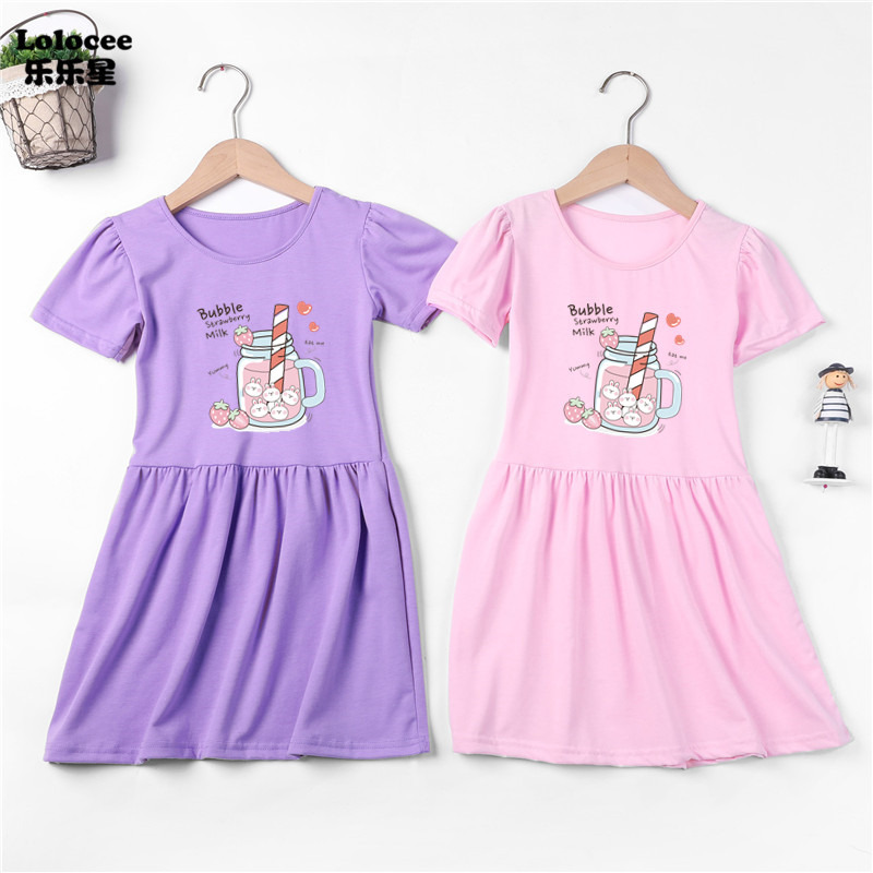 Summer Clothing For Teen Girls - Girls' Strawberry Juice Dress, Roupas casuais