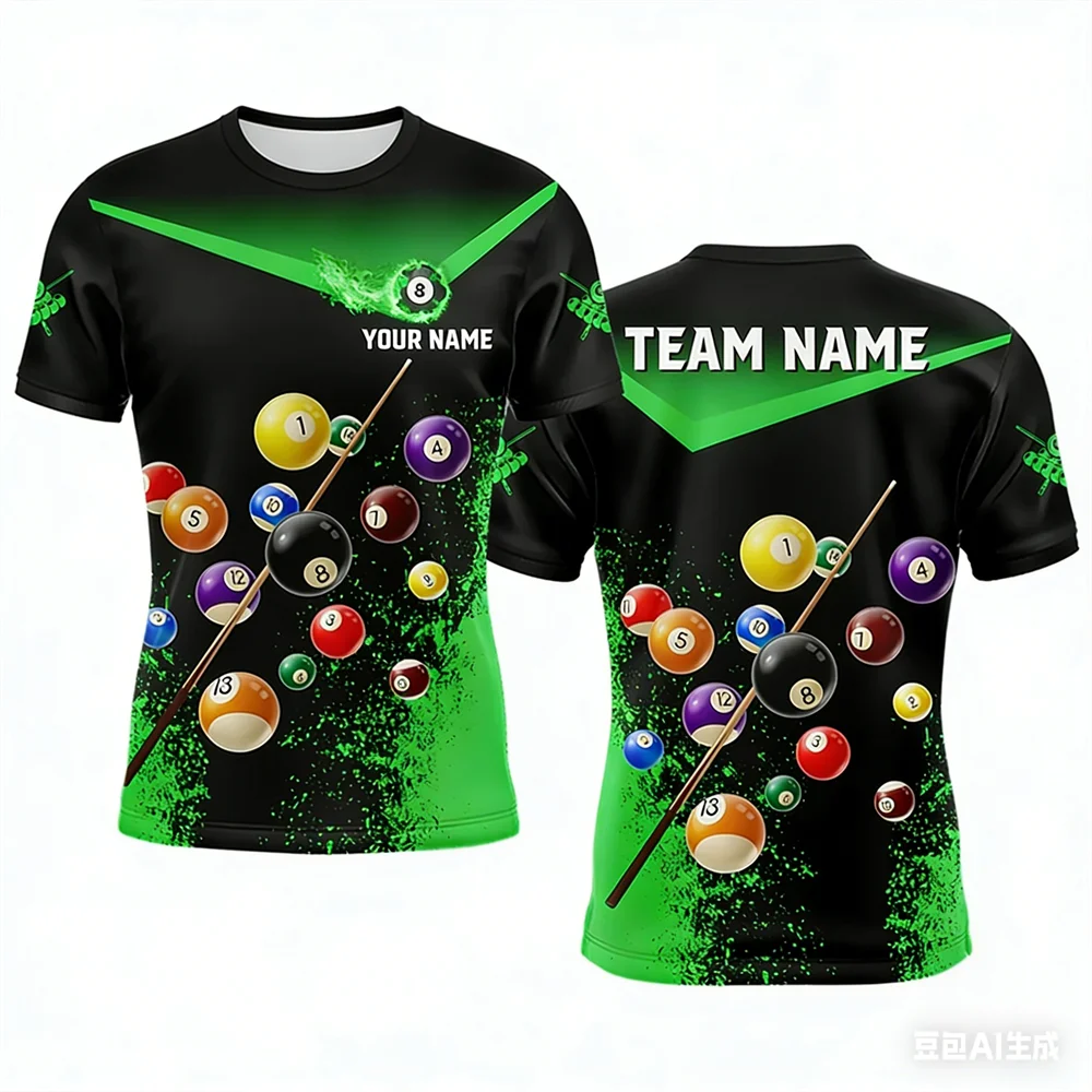 Summer Clothing Name - Camiseta Esportiva Masculina de Bilhar com