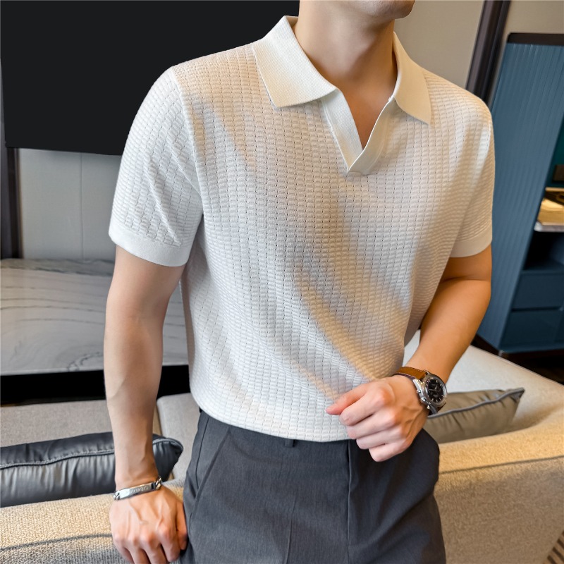 Summer Light Clothing - Camisa Polo Masculina de Malha de