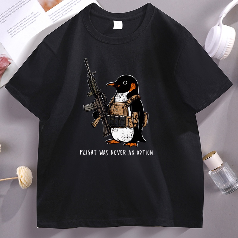 Summer Clothing Options - Camiseta Tática com Estampa de Pinguim,