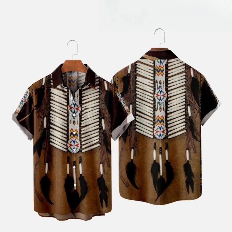 Indian Summer Vintage Clothing - Camisas de Praia Estilo Étnico Indiano