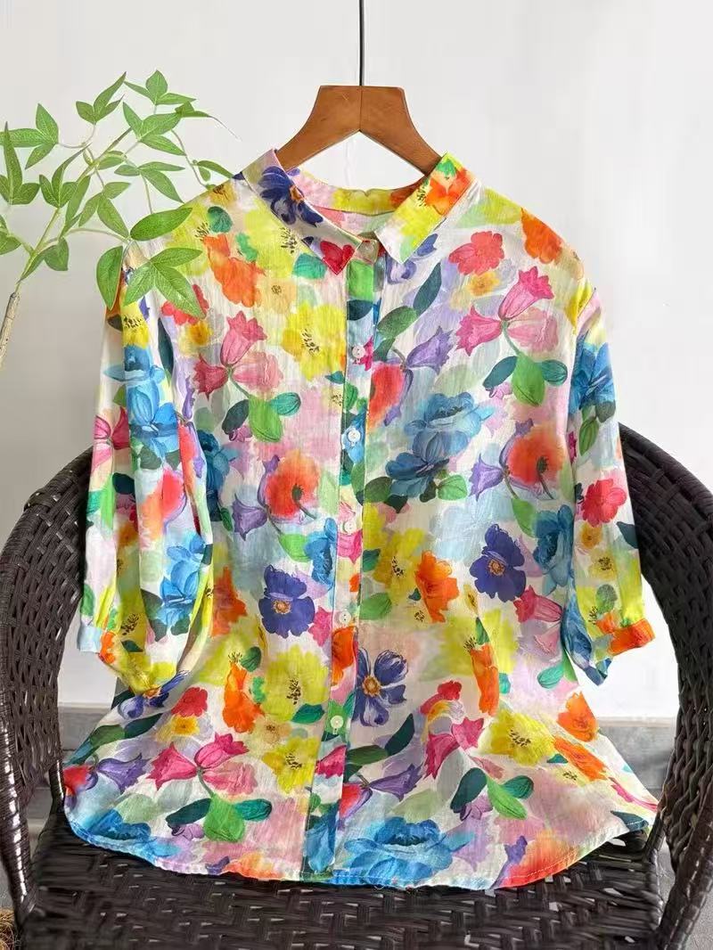 Summer Clothing For Japan - Camisa Feminina de Ramie Puro 2026