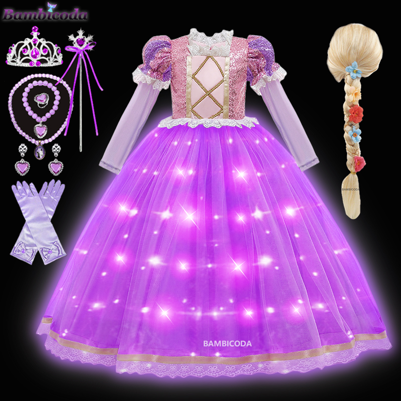 Princesa rapunzel led light up - Summer Light Clothing avaliação e preço