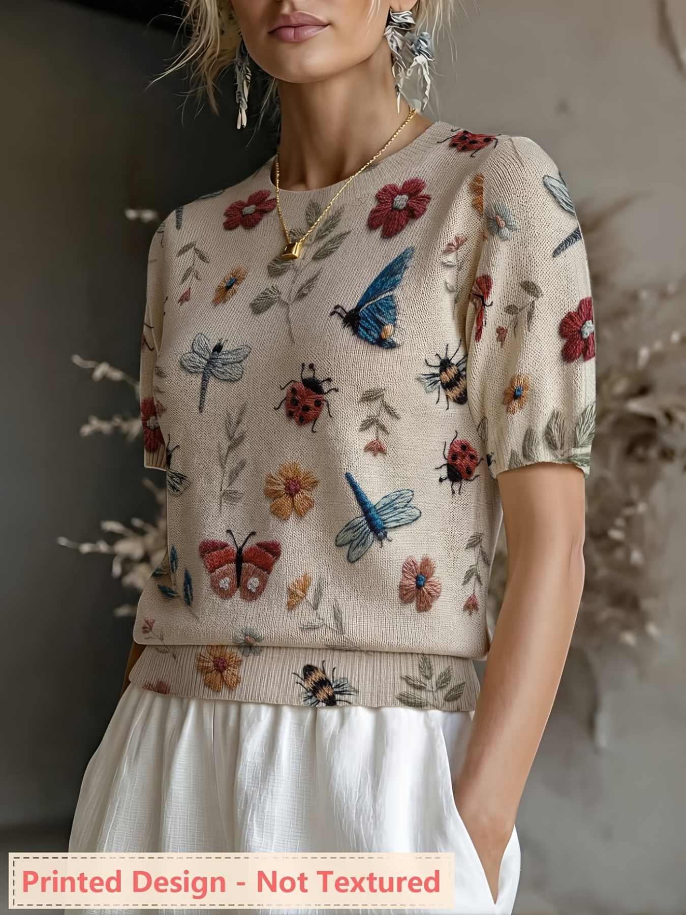 Blusa Feminina Estampada - Nov - Summer Clothing Yarn avaliação e preço