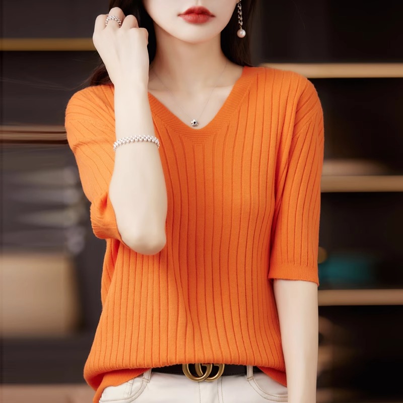 Camisola feminina primavera ve - Summer Clothing Yarn avaliação e preço