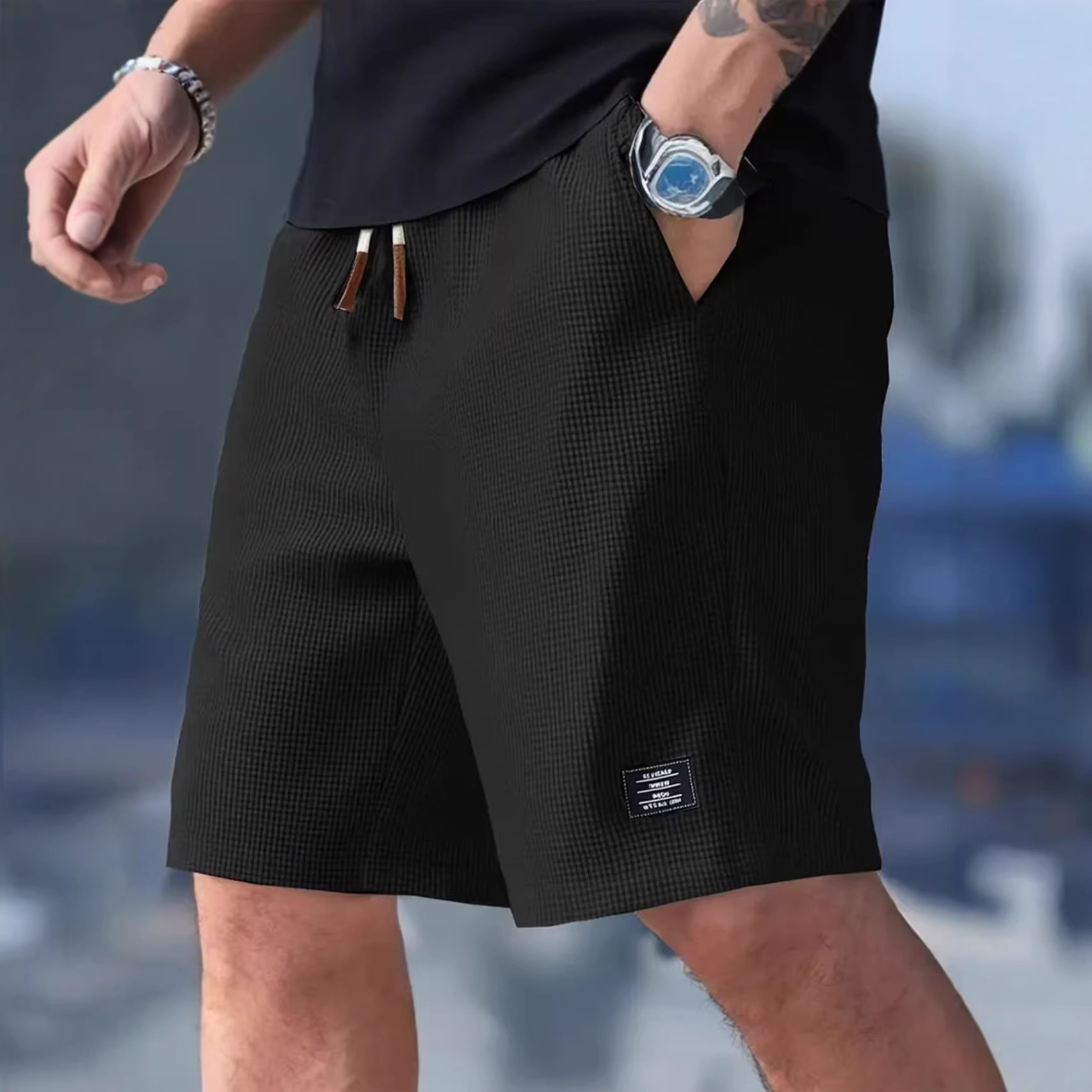 Bermudas Masculinas Pretas Ove - Summer Clothing Deals avaliação e preço