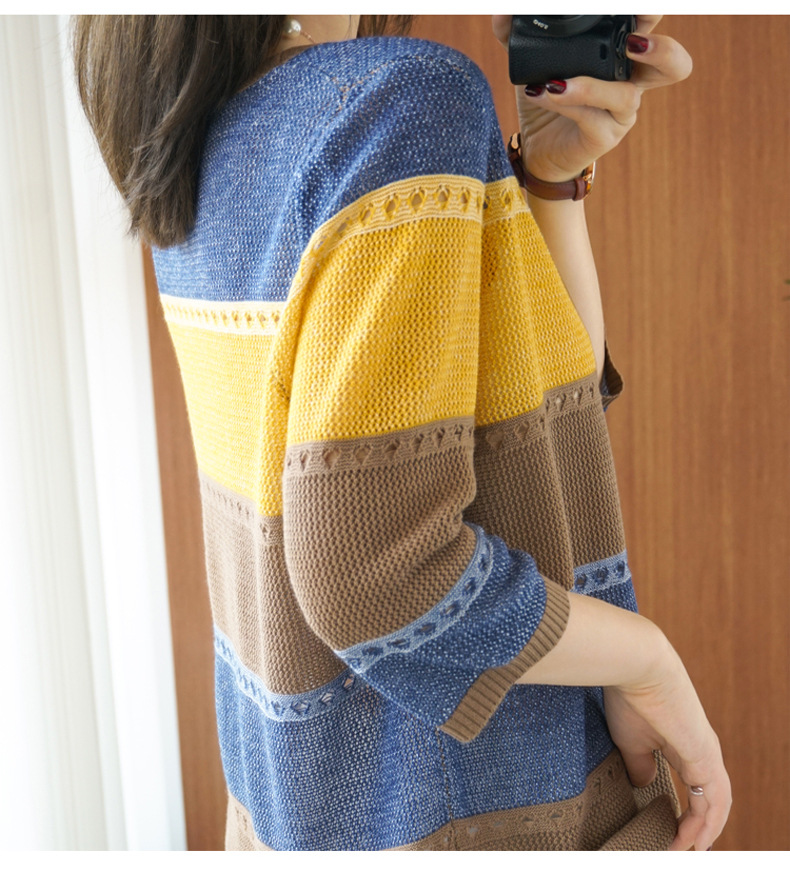 Suéter Feminino Manga 3/4 Moda - Summer Clothing Yarn avaliação e preço