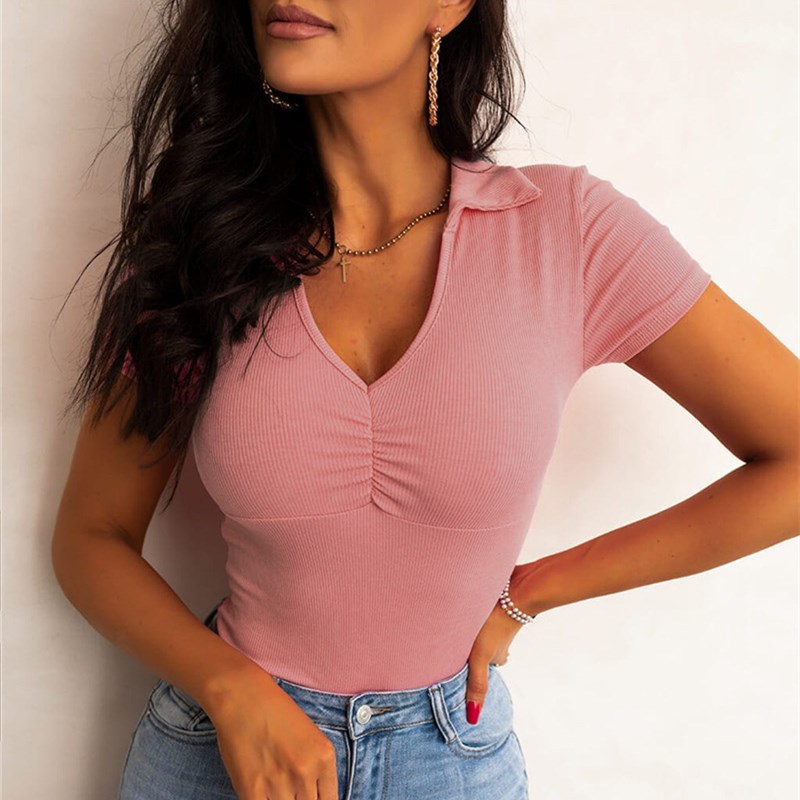 Mulheres turndown colarinho de - Summer Clothing Deals avaliação e preço