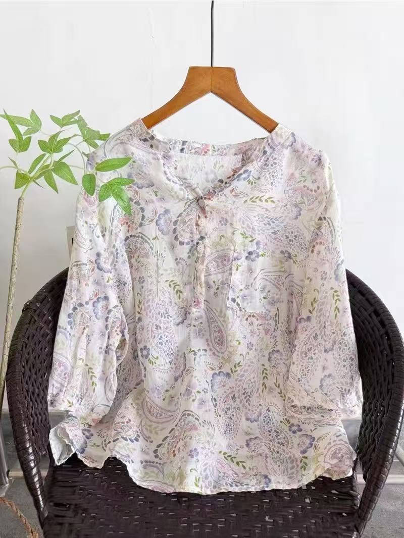 Camisas 100% Ramie para mulher - Summer Clothing For Japan avaliação e preço